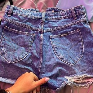Rollas dusters, high-rise, slim denim shorts